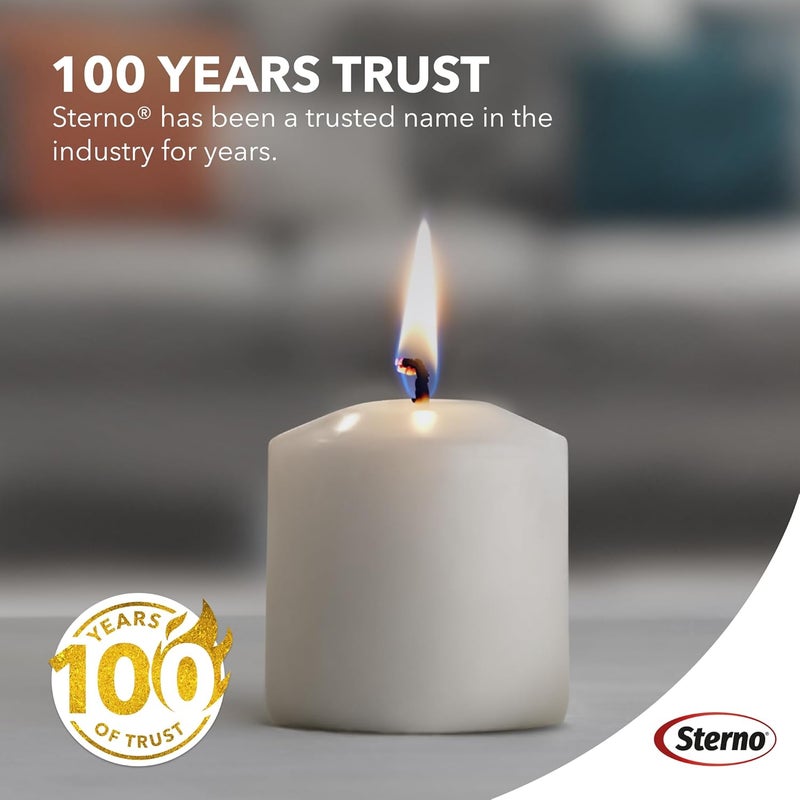 Sterno 72-Pack Votive Candles Bulk Pack - Long Lasting Tea Lights, Burns Up to 10 Hours - Unscented White Votive Candles for Indoors or Outdoors - Use as Party Decor or Centerpiece Table Decorations - Image 2